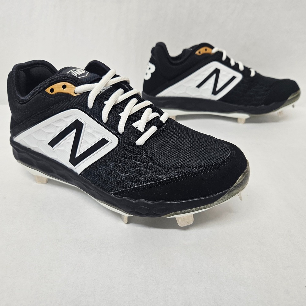 New Balance 3000 v4 Baseball Cleats Metal L3000BK4 Black White Mens Size 7